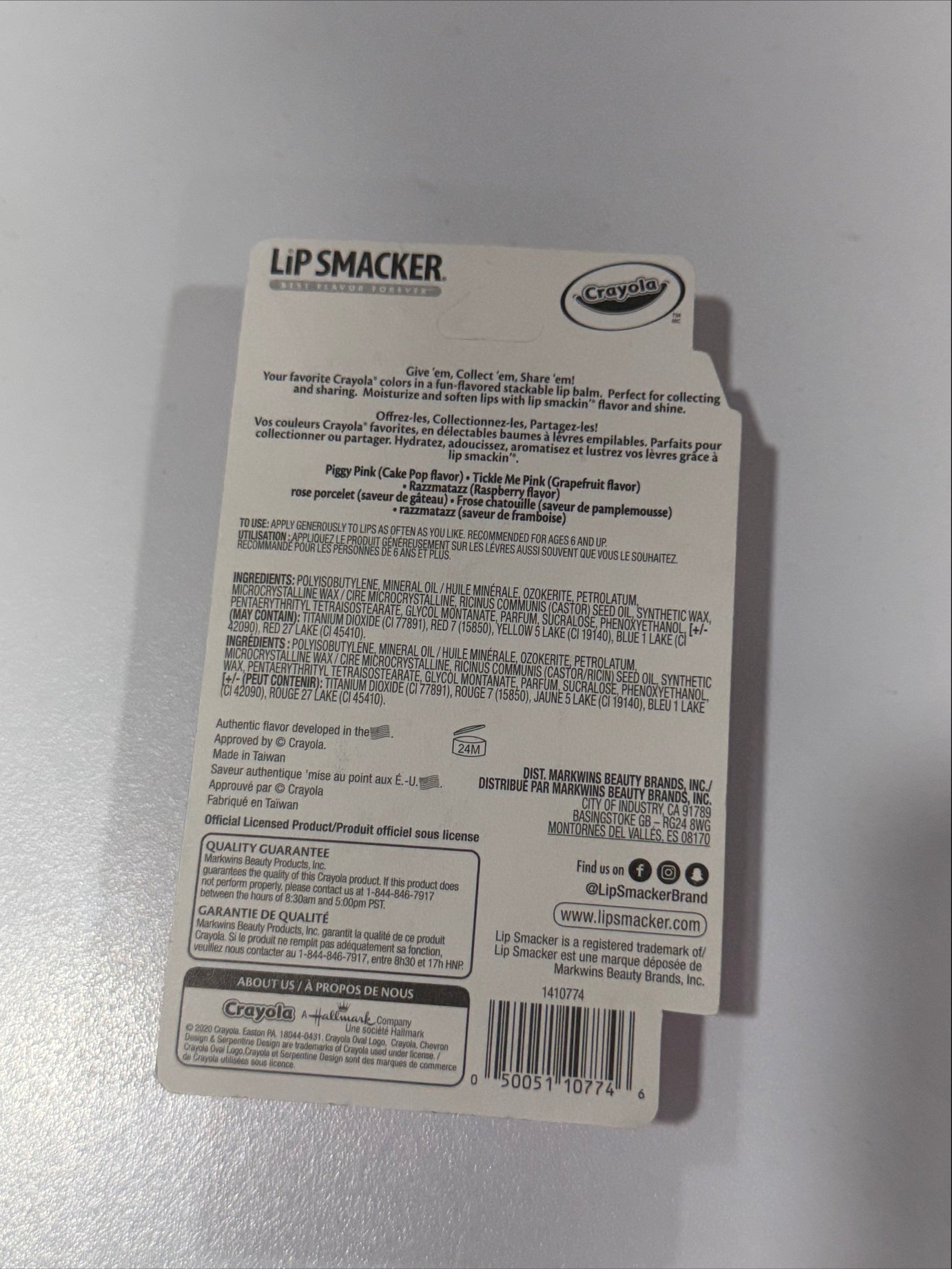 Lip Smakcer CRAYOLA 3 piezas Balsamo Labial
