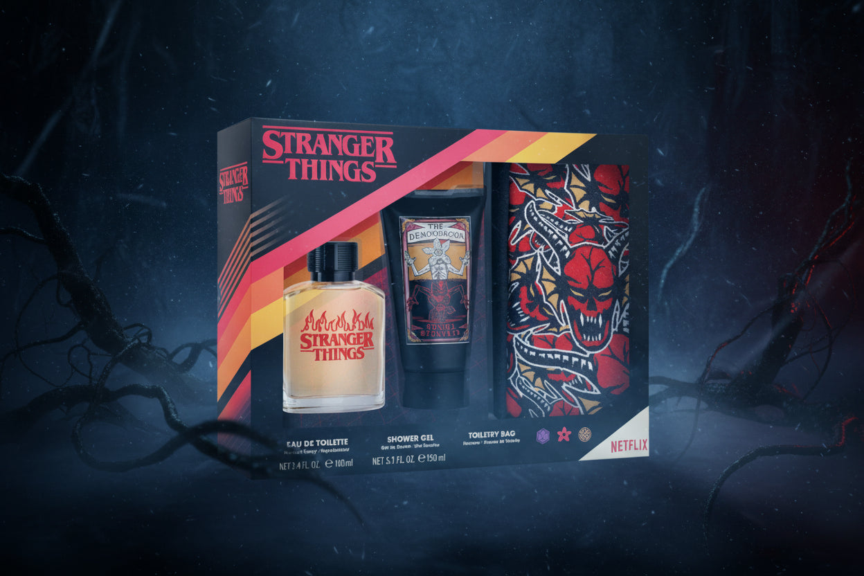Kit Stranger Things Perfume, Gel de Baño y Neceser