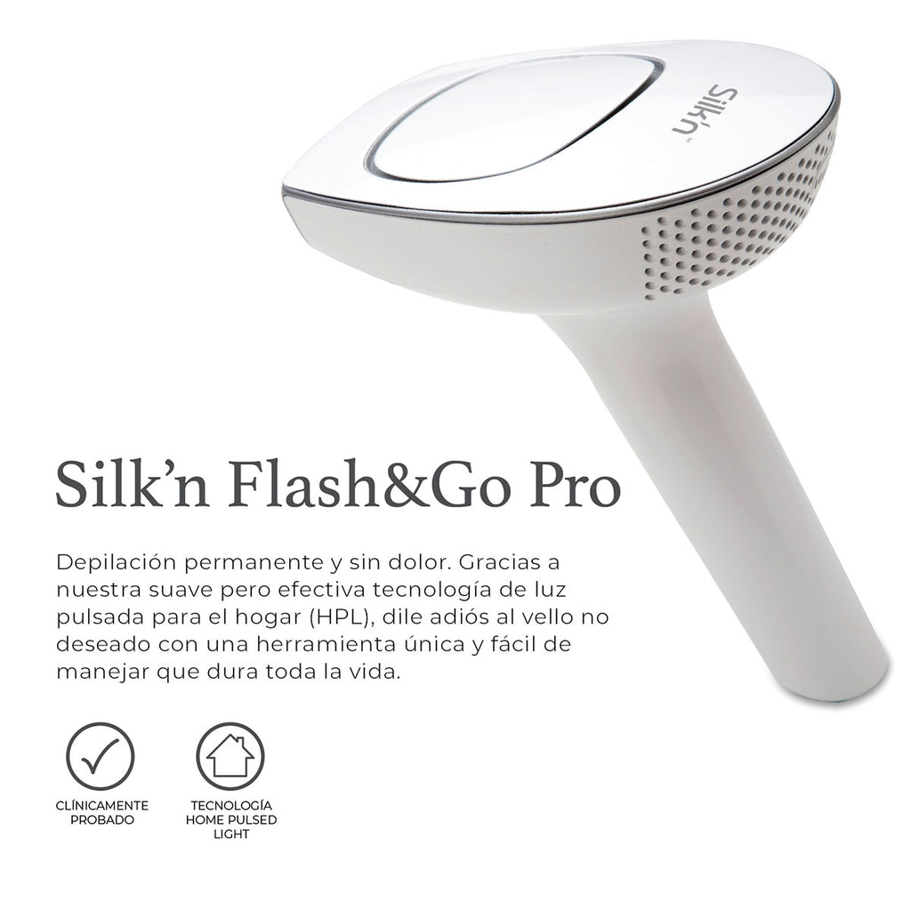 Flash & Go Pro Silk'n - Depilación permanente y sin dolor - Dispositivo de depilación permanente- depiladora uso en casas - Tienda para mi