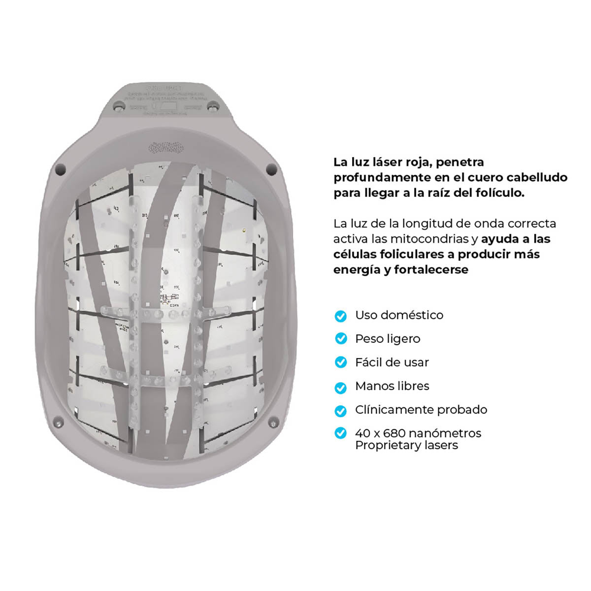 Casco Crecimiento De Cabello A Base De Láser Theradome Lh40