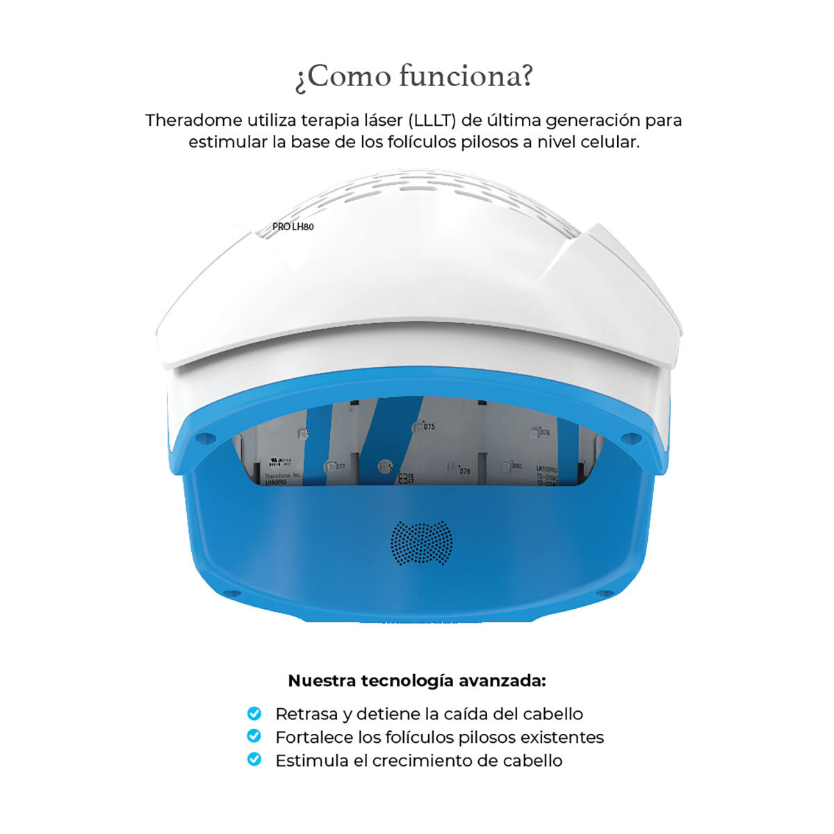 Casco Crecimiento De Cabello A Base De Láser Theradome Lh80
