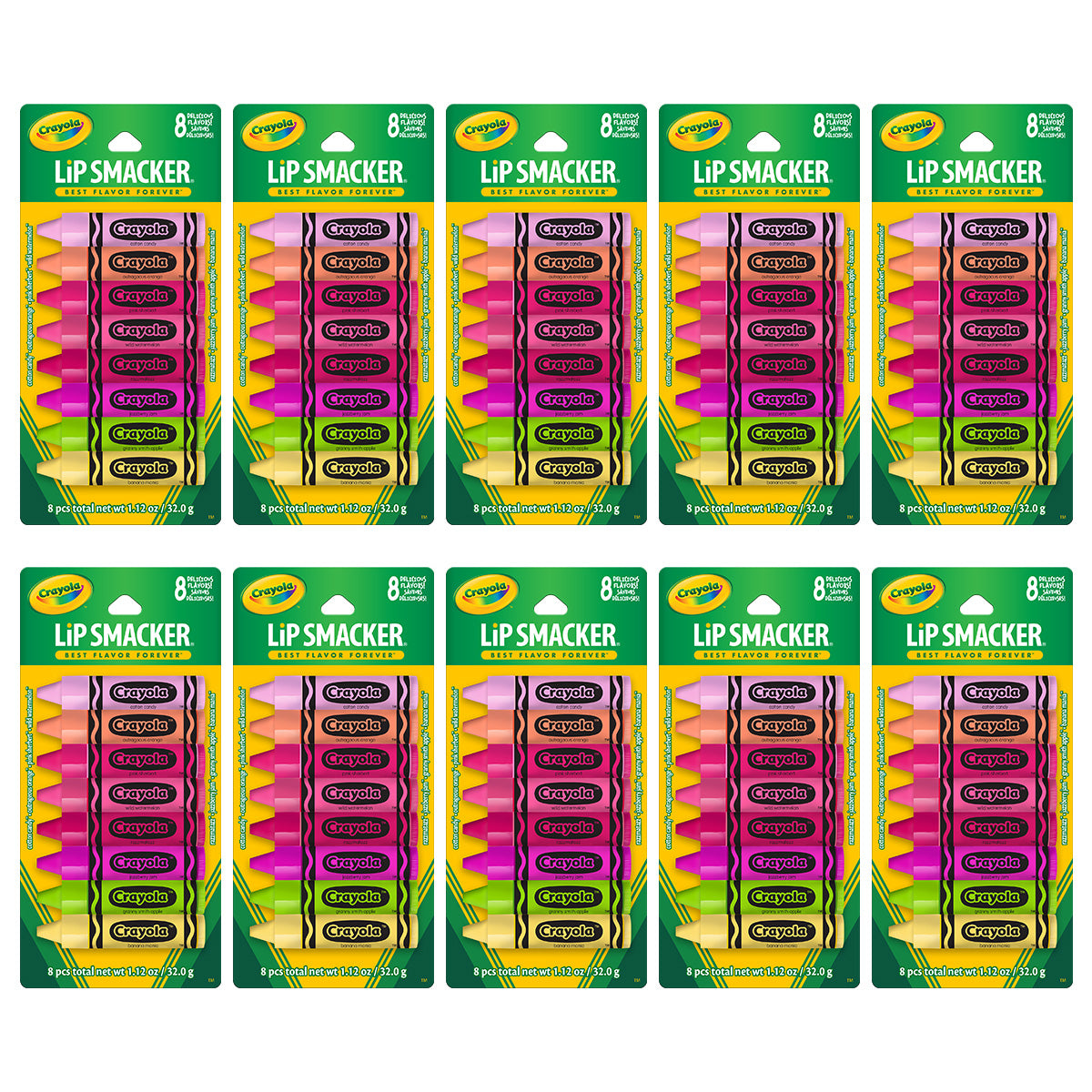 Kit De 10 Party Pack - Lip Smacker Crayola Bálsamos Labiales -  Tienda Para Mi